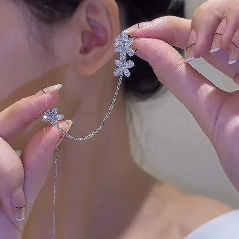Floral Shine Earcuff & Threader Set