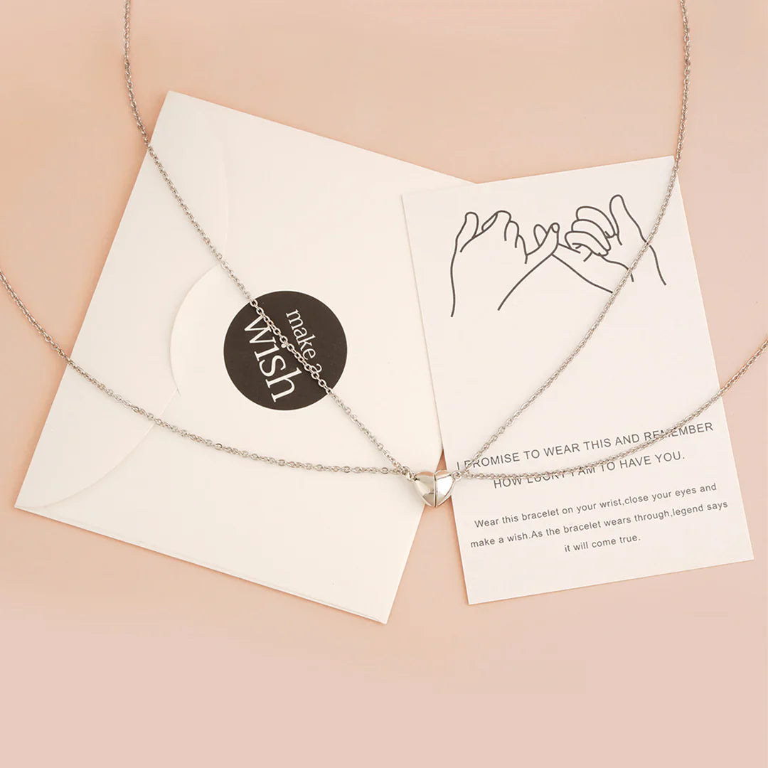 TwinChained Heart – Dual Layer Minimal Necklace