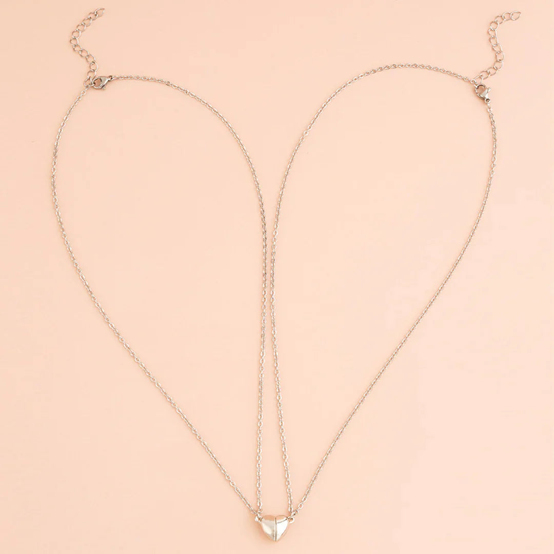 TwinChained Heart – Dual Layer Minimal Necklace