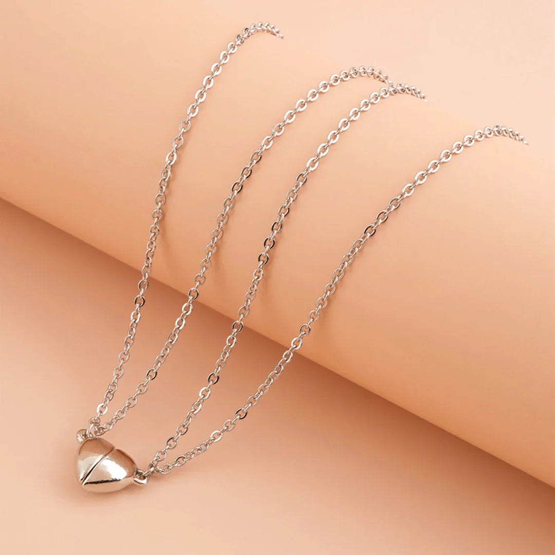 TwinChained Heart – Dual Layer Minimal Necklace