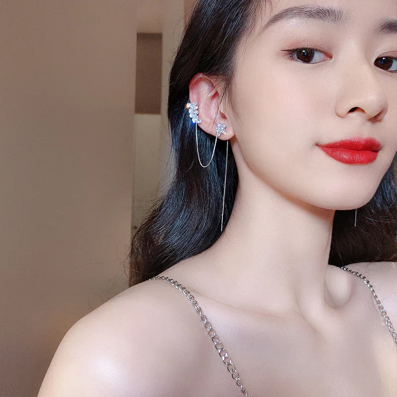 Floral Shine Earcuff & Threader Set