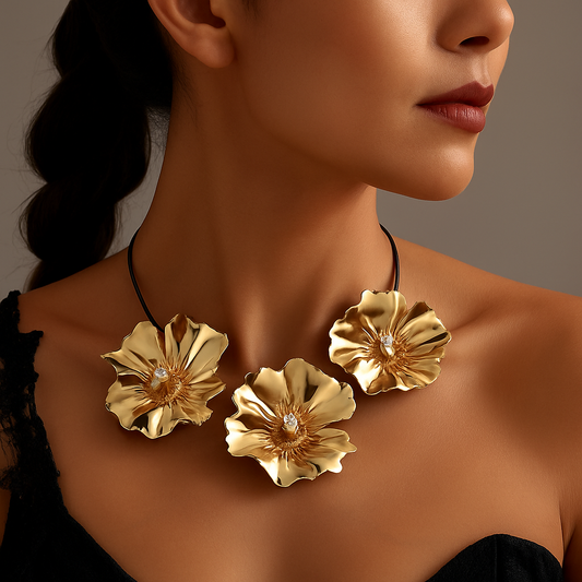 Golden Bloom Statement Necklace