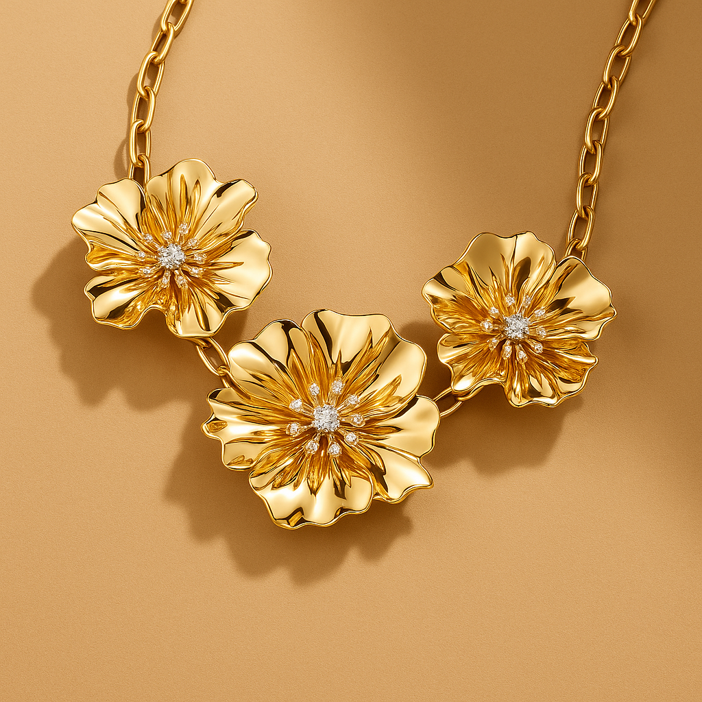 Golden Bloom Statement Necklace