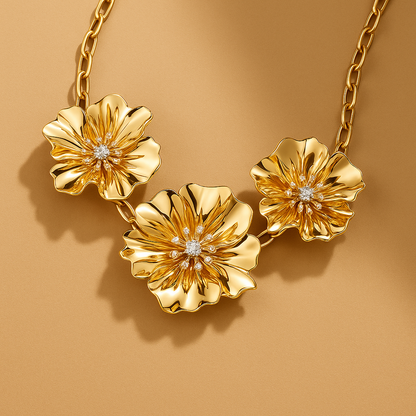 Golden Bloom Statement Necklace