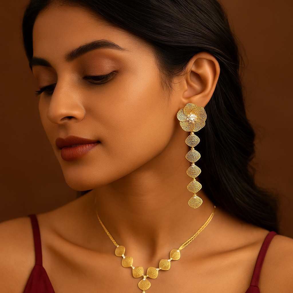 Tarini Drops Bloom Earrings