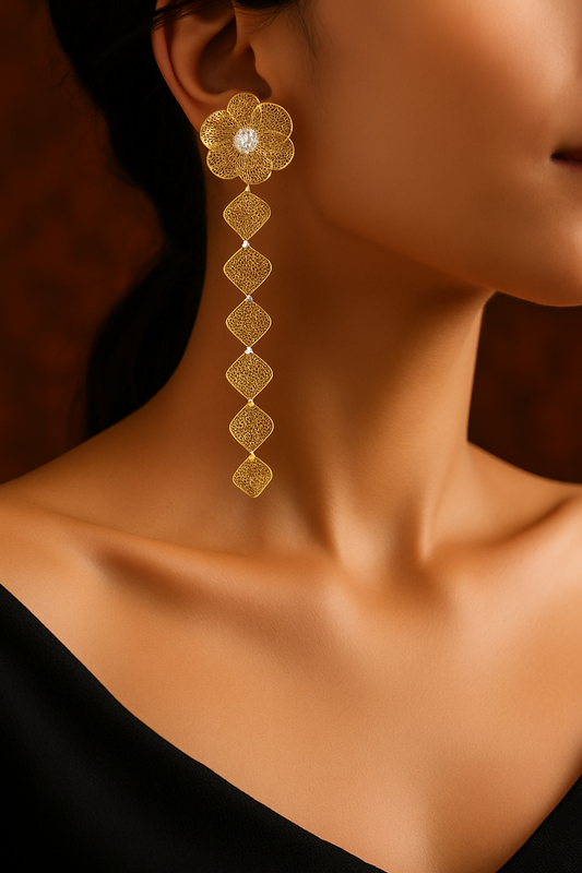Tarini Drops Bloom Earrings